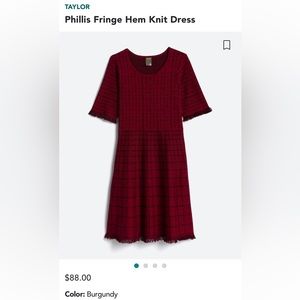NWT burgundy dress with beautiful fringe details size 1X